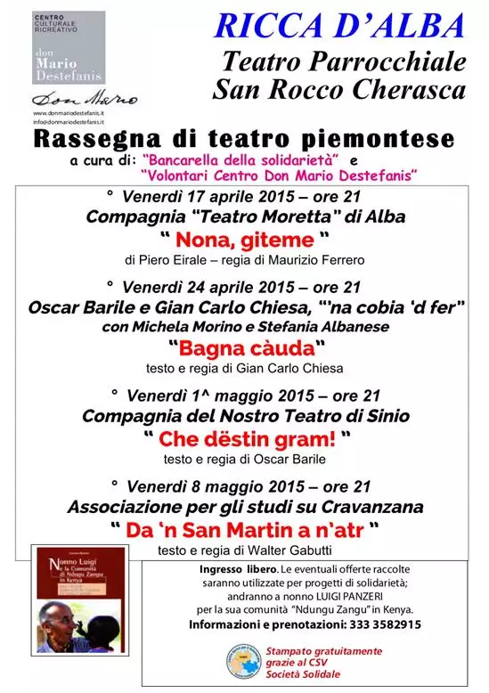 CALENDARIO RAPPRESENTAZIONI TEATRALI